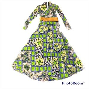 VTG 70s psychedelic hippie boho maxi dress